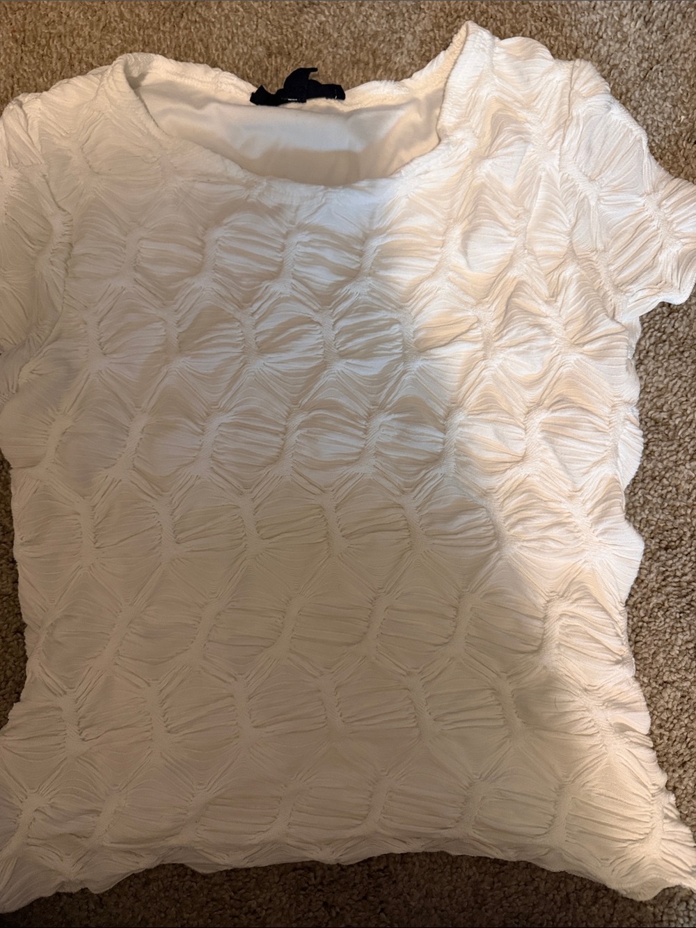 See You Monday White Textured Short Sleeve Tee